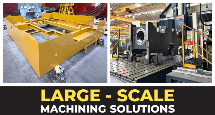 large steel parts machined in fabrication shop