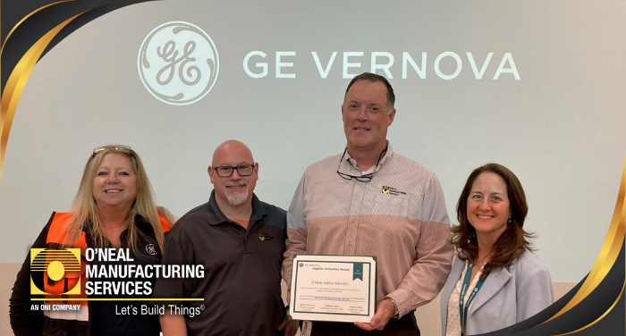 GE Vernova and O'Neal Manufacturing services employees with award